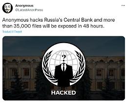 Torna Anonymous e hackera la Banca centrale russa: «Siamo in possesso di 35mila file»