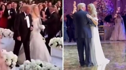 Trump accompagna la figlia Tiffany all'altare e poi balla con lei: le immagini dal matrimonio a Mar-a-Lago