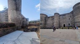 &laquo;Una colata di cemento nel fossato del Castello Ursino&raquo;, ma in realt&agrave; si sta ricostruendo un vecchio casotto