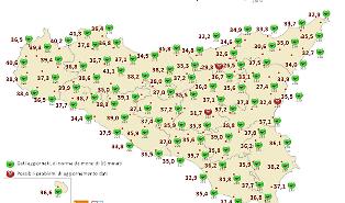 La Sicilia nella morsa dell'ondata di calore: a met&agrave; mattina a Partinico si superano i 41 gradi, il "fresco" solo in montagna