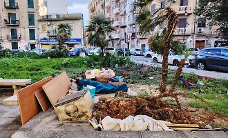Tolto dalla piazza l'albero crollato, resta un clochard nel degrado
