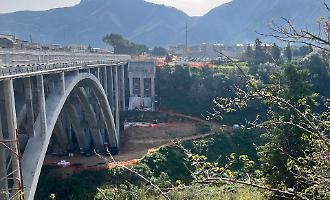 Raddoppio del ponte Corleone, sopralluogo del sindaco Lagalla: via al montaggio della nuova campata, obiettivo raddoppio entro il 2026