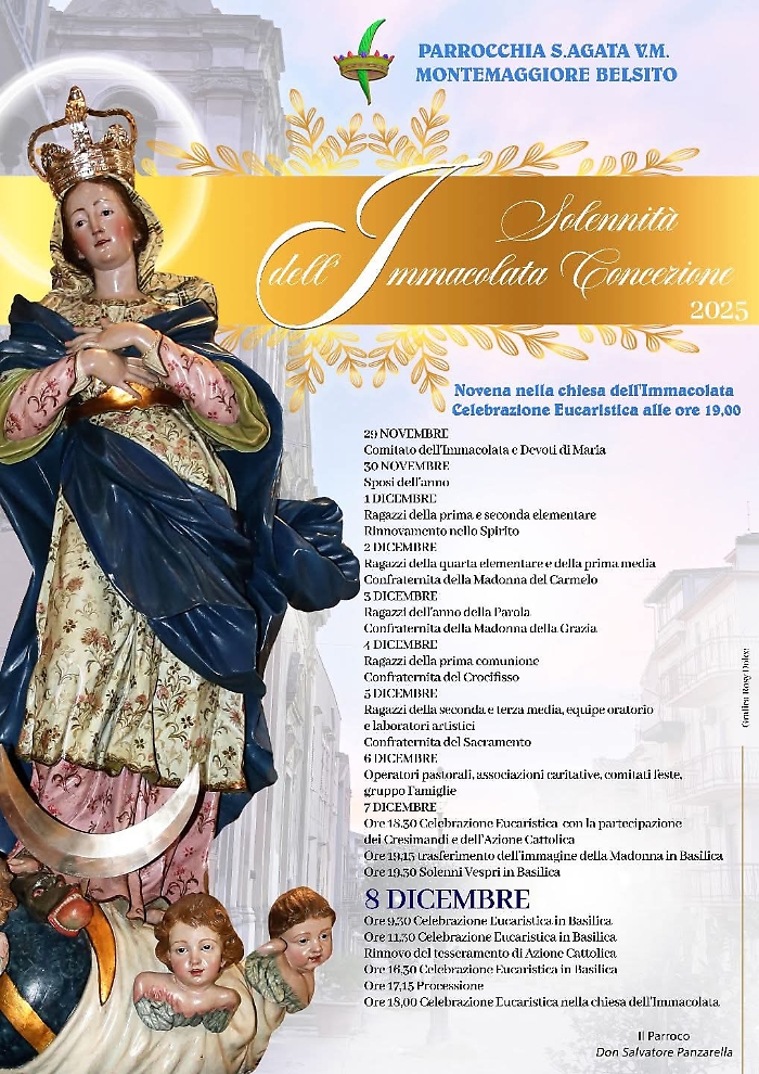 Montemaggiore Belsito celebra l'Immacolata: tradizione, processione e il fal&ograve; dei giovani