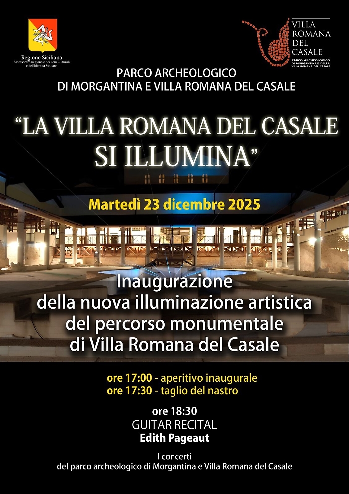 Piazza Armerina, la Villa Romana del Casale si veste di luce