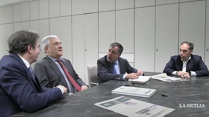 Tajani in visita a "La Sicilia": &laquo;Il Ponte sullo Stretto va realizzato&raquo;