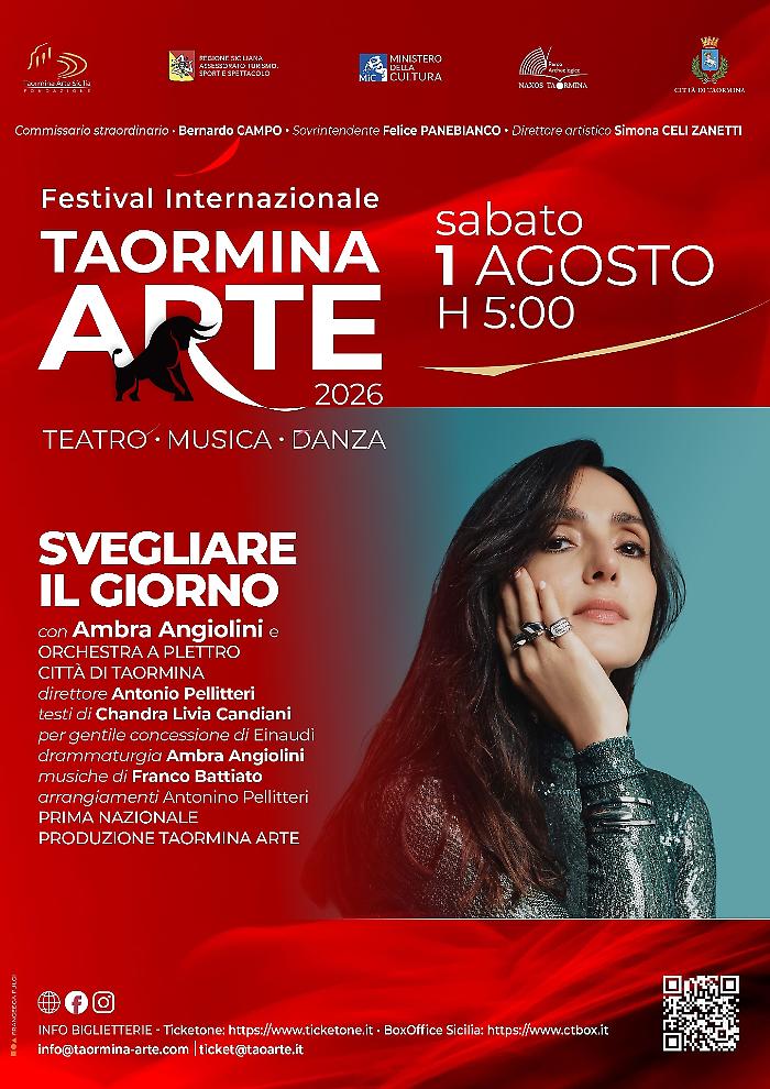  All'alba del 1&deg; agosto la prima produzione del nuovo corso artistico: Ambra Angiolini protagonista di &ldquo;Svegliare il giorno&rdquo;